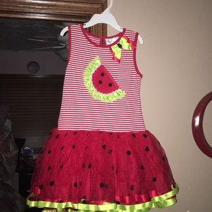 Watermelon dress with leggings